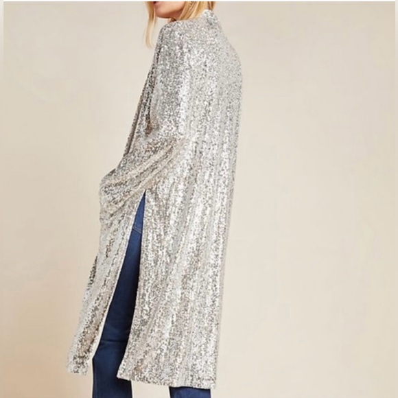 BB Dakota Show Stopper Sequin Long Cardigan Size XS, NWT - Picture 2 of 7